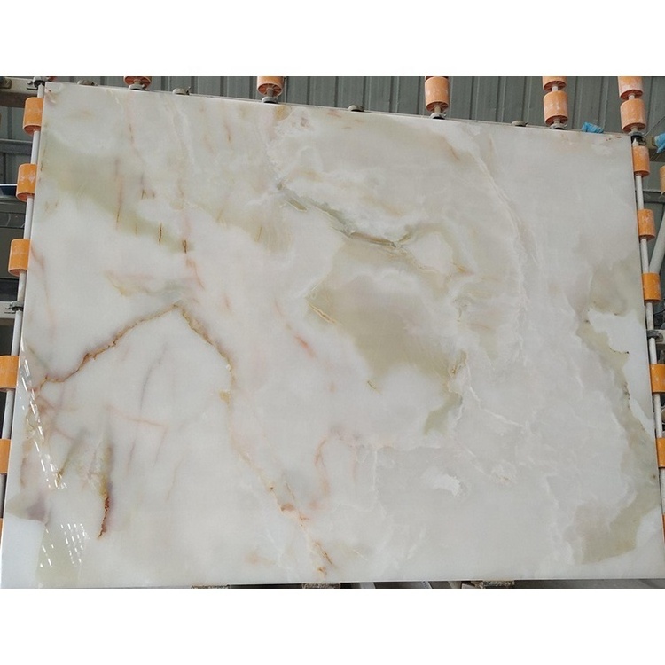 Onyx Marble Shower Wall Panels Bathroom Waterproof Translucent Marble White Onyx Slab