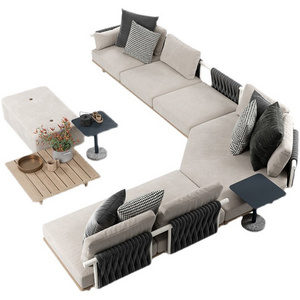 Modern Garden Grey Outdoor Furniture Fabric Patio Sofa Set Garden Sofa Set for Courtyard