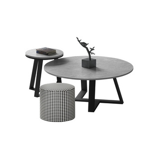 Modern Sofa Set Coffee Table Home Decorative Round Side Table for Living Room