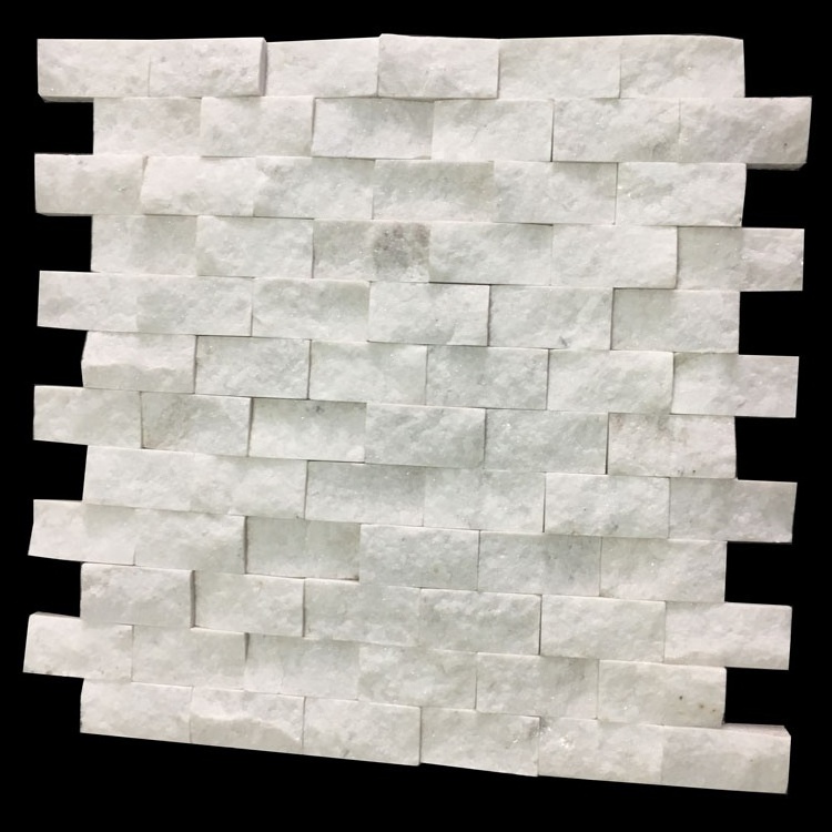 Wholesale Price Brick Pattern Split Face Decorative Calacatta Marble Mosaic Tile for Wall