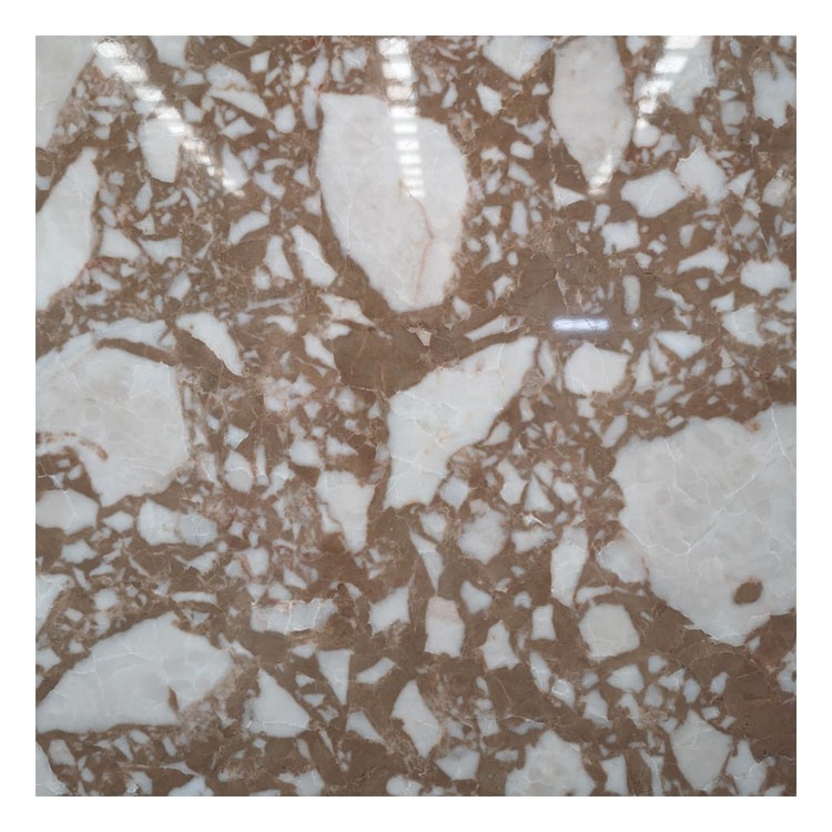 Low Price Natural Stone Terrazzo Floor Tiles Brown Red Italian Apartment  Marble Slabs