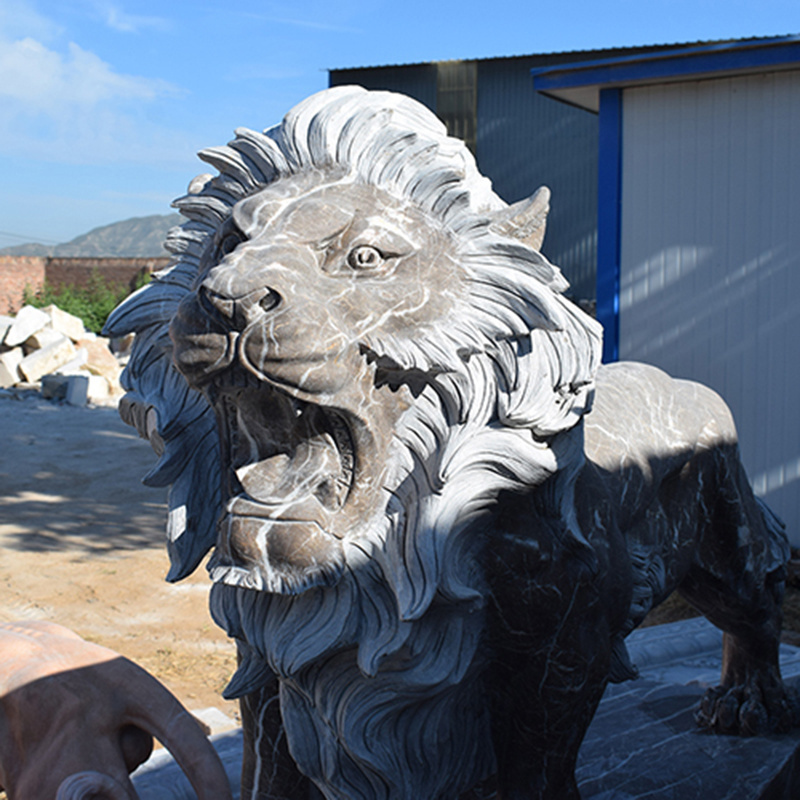 Factory Price Large Marble Lion Sculpture For Sale Outdoor Garden Door Lion Statue