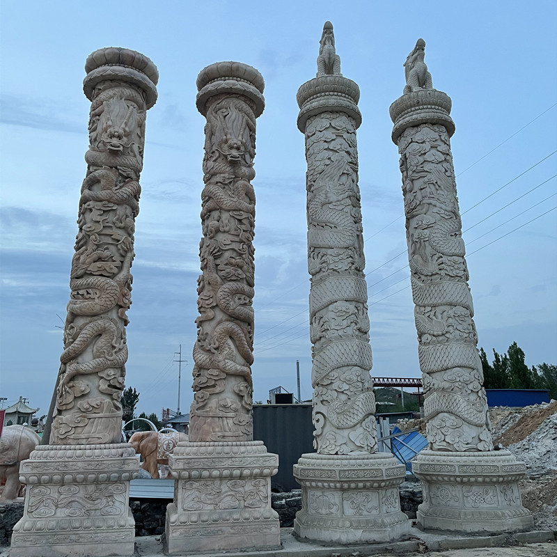 Modern Natural Stone House Decorative Columns Marble Granite Column and Roman Pillar