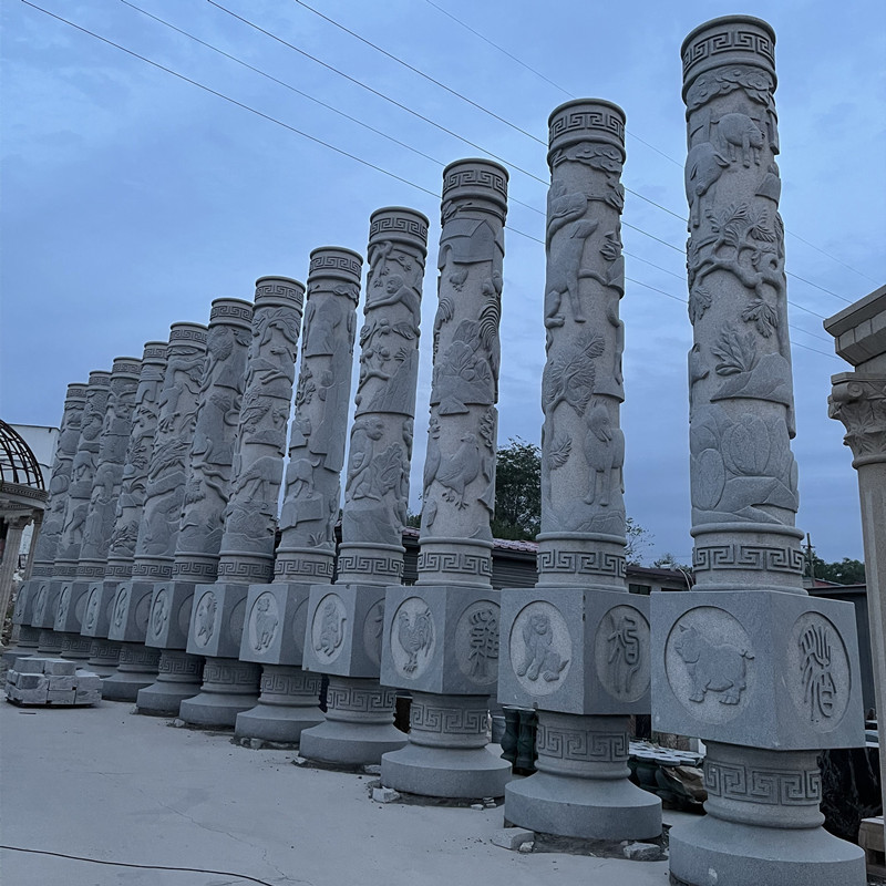 Modern Natural Stone House Decorative Columns Marble Granite Column and Roman Pillar