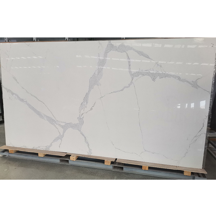 Artificial calacatta marble kitchen tile slab countertop for kitchen vanity