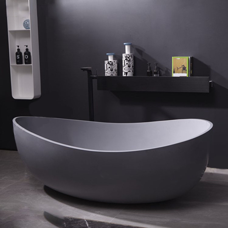 Customized Artificial Stone Bathtub Acrylic Freestanding Soaking Bathtub for Hotel