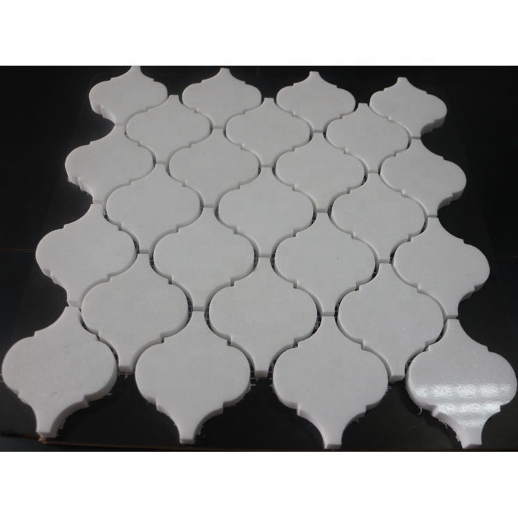 Kitchen backsplash 3d wall arabesque white marble lantern mosaic floor wall tiles