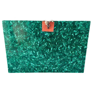 Luxury Stone Dining Table Countertop Decoration Green Agate Marble Malachite Slab