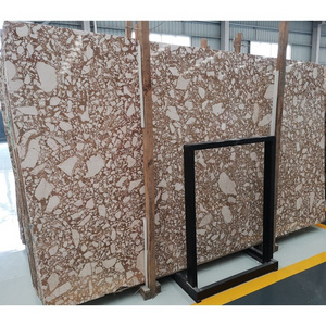 Low Price Natural Stone Terrazzo Floor Tiles Brown Red Italian Apartment  Marble Slabs