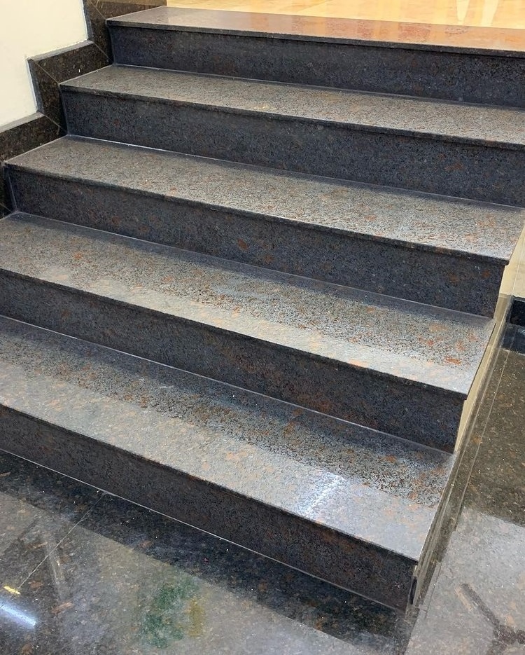 YD STONE Natural Brown Granite Tile Step Polished Indoor Outdoor Tan Brown Granite Stairs