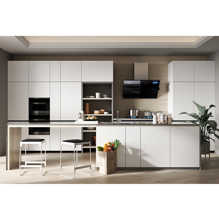 Luxury Kitchen Cabinets Complete Sets Modern White Sintered Stone Kitchen Cabinet