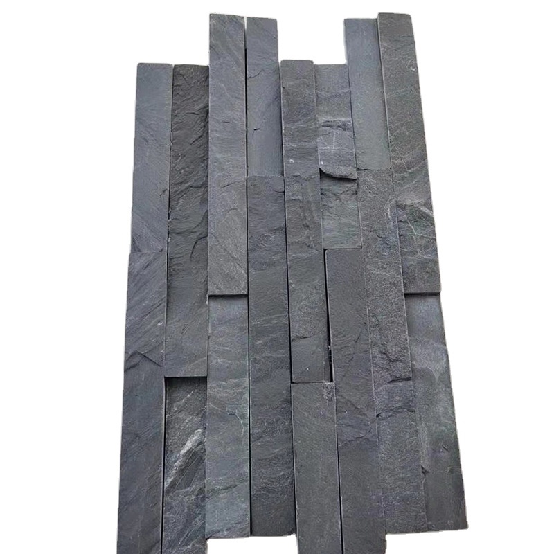 High Quality Natural Black Cubes Cultured Stone Slate Floor Tiles for Garden Floor