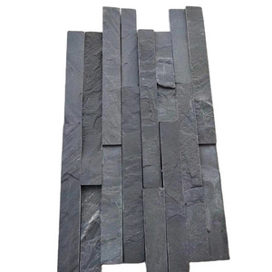 High Quality Natural Black Cubes Cultured Stone Slate Floor Tiles for Garden Floor