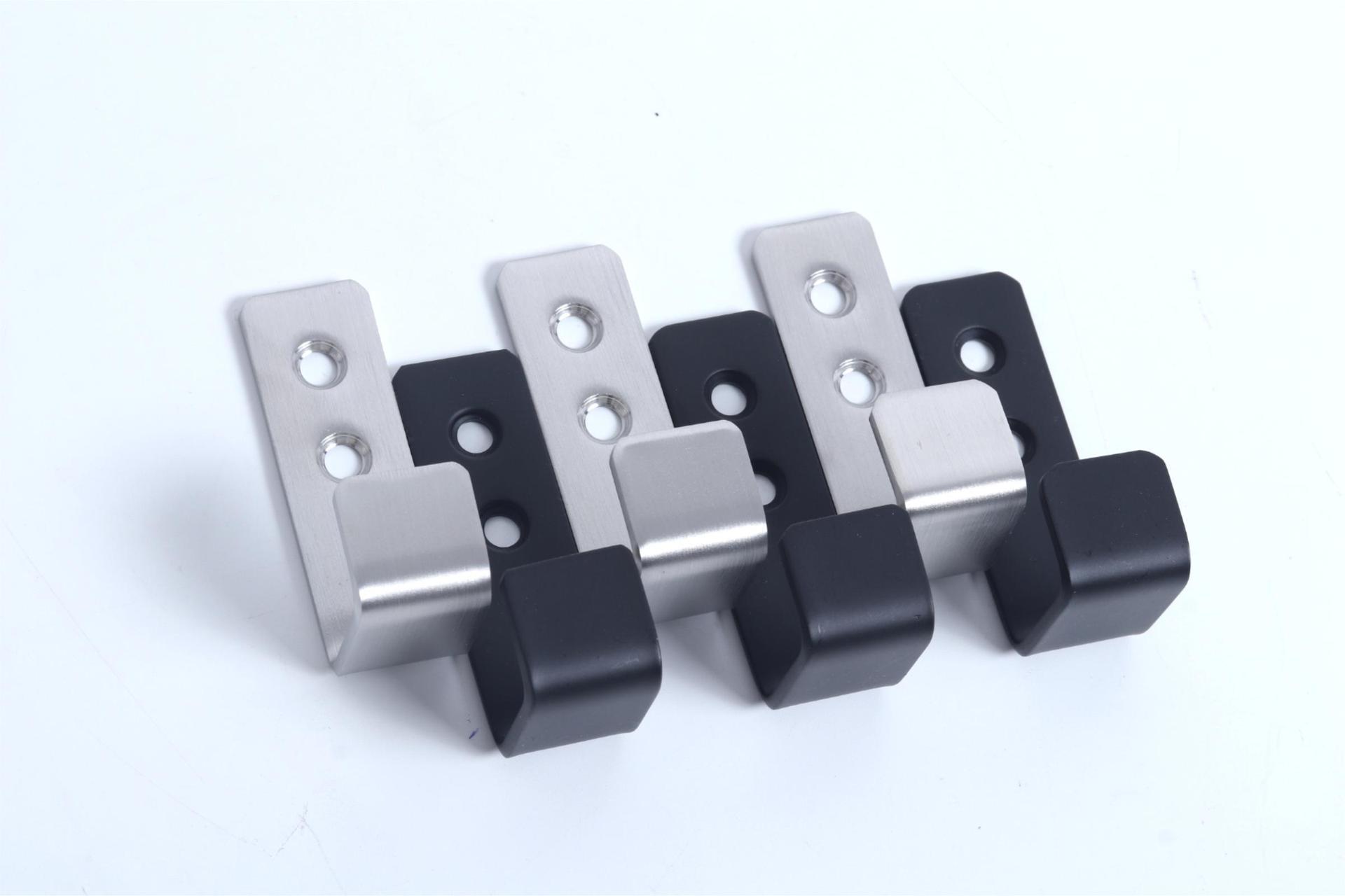 Steel Wall Mounting Storage Hook Black Towel Hooks Heavy Duty Double Hole Screw Installation Hook