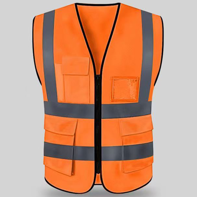 Wholesale Custom Logo Industrial Security Construction Work Safety Vest Reflective High Visibility Reflector Vest With Pockets