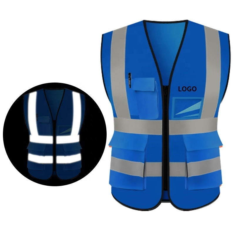 Most Popular ANSI Class 2 Security Work Reflector Clothing Road Construction Sanitation Adult Safety Reflective Vest with LOGO