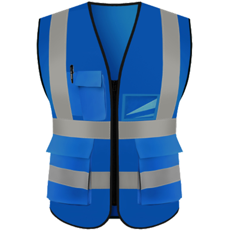 Hot Sale Factory CE Hi Vis Logo Printed Gilet Waistcoat Vest Splicing colors Traffic Construction Reflect Safety Wear Waistcoat