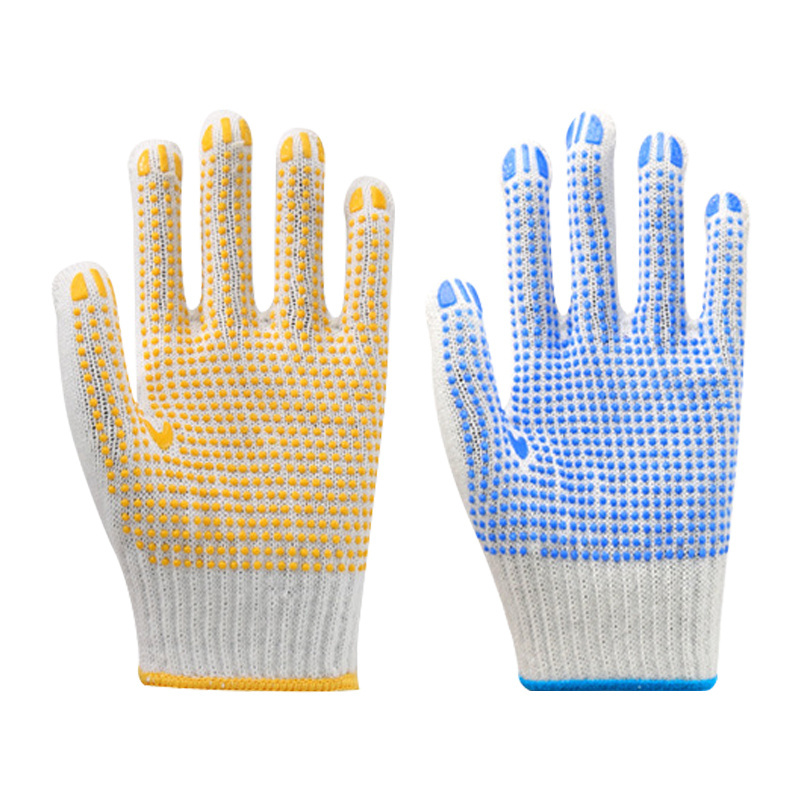 Wholesale New Design Industrial Safety Work Gloves Soft Palm Dot White Cotton Working Safety Gloves