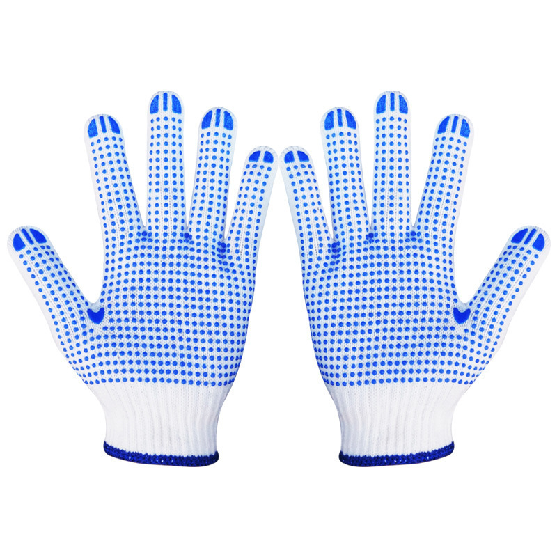 Wholesale New Design Industrial Safety Work Gloves Soft Palm Dot White Cotton Working Safety Gloves