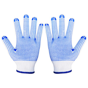 Wholesale New Design Industrial Safety Work Gloves Soft Palm Dot White Cotton Working Safety Gloves