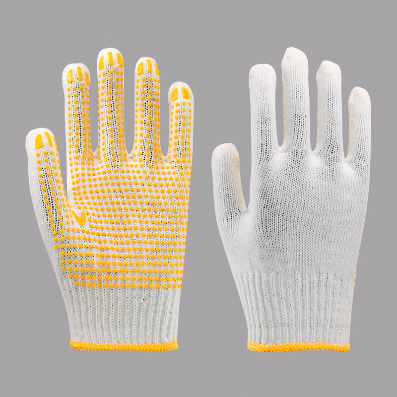 Wholesale New Design Industrial Safety Work Gloves Soft Palm Dot White Cotton Working Safety Gloves