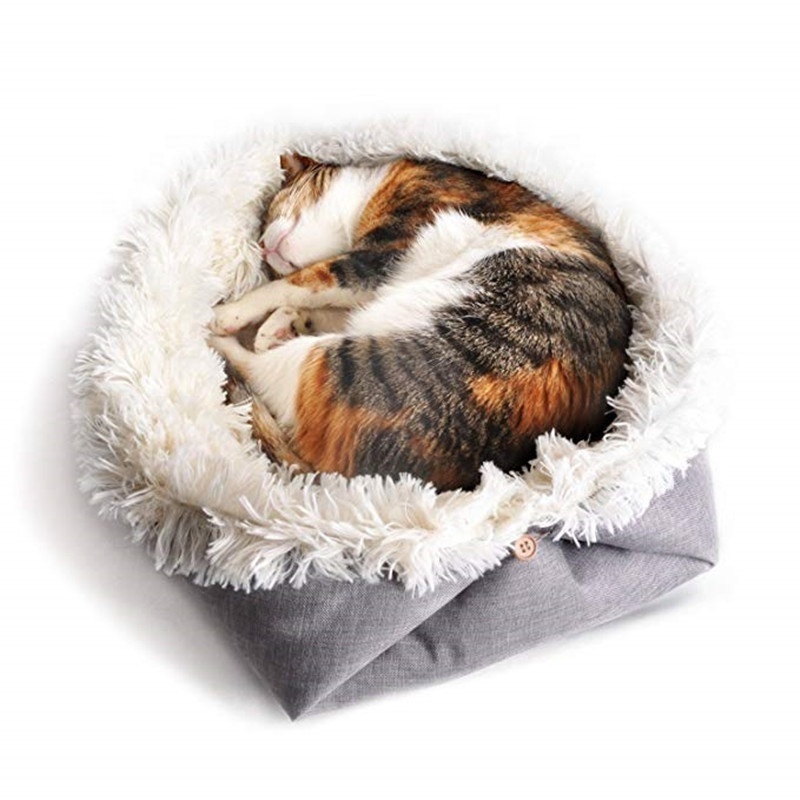 Faux-fur Pet Bed for Dog Cat Bed Mat Pet Sleeping Bag Indoor Outdoor