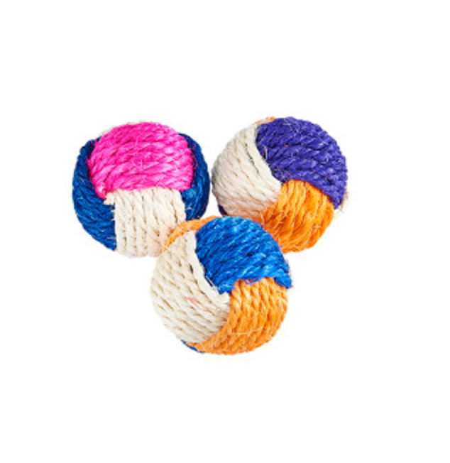 Stock Sisal Chew Ball for Cat Teeth Molar and Play Crinkle Cat Toys Ball Pet Shop Bulk Cat Toys