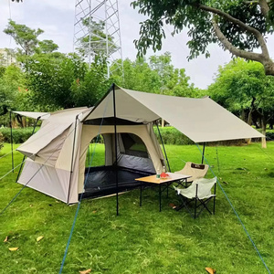 Custom logo Outdoor Windproof Family Camping Tent Portable Tent with two conopy glamping camping tent