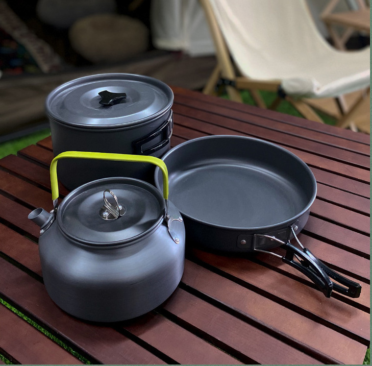 Ultralight Titanium Pot Pan Pure Titanium Cook set Outdoor Camping Cookware