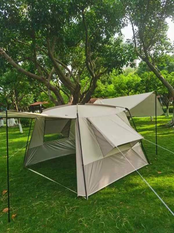 Custom logo Outdoor Windproof Family Camping Tent Portable Tent with two conopy glamping camping tent