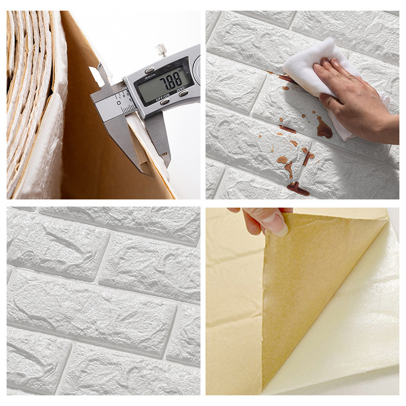 2023 new arrival self adhesive roll package home decorative 3d foam wallpapers 3d wall panel 3d brick wallpaper