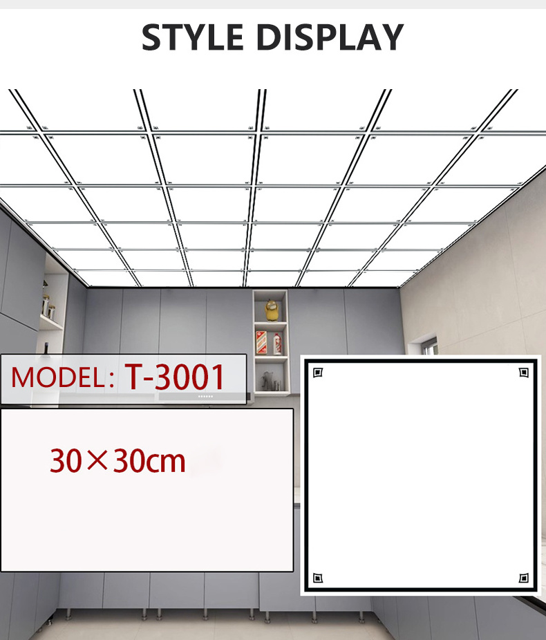 2024 New Decorative interior white Square Pvc Ceiling Panel Board 30*30 ceiling tile for morden design