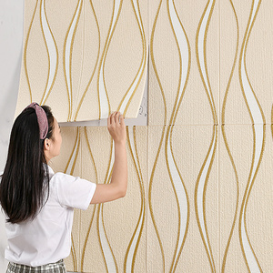 2022 hot sale 3d tv background foam wallpaper waterproof adhesive ceiling foam wallpaper stickers