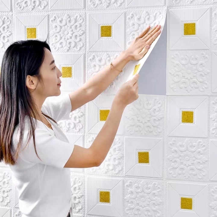 Self adhesive PE Foam wallpaper wall decoration 3d board