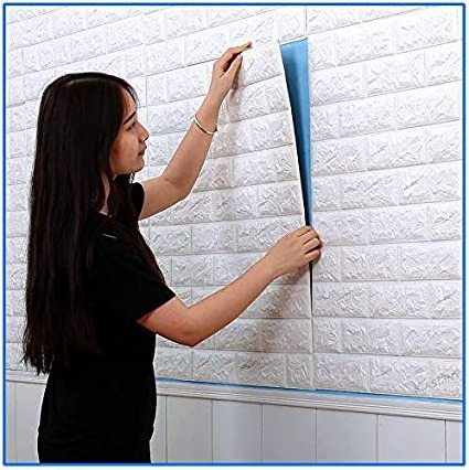 Factory supply hot selling cheap price peel and stick 3D foam brick wallpaper white brick wallpaper