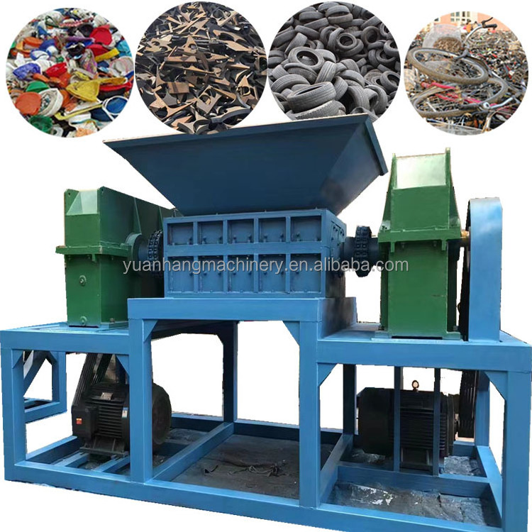 Low price foam plastic bottle shredder cardboard crusher cutting two twin shaft double shaft pallet mini metal shredder