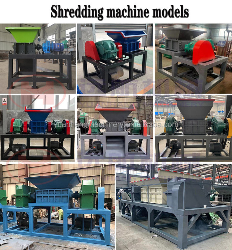 Industrial Crusher double two shaft pallet plastic bottle shredder cardboard shredding plastic shredder scrap metal shredder