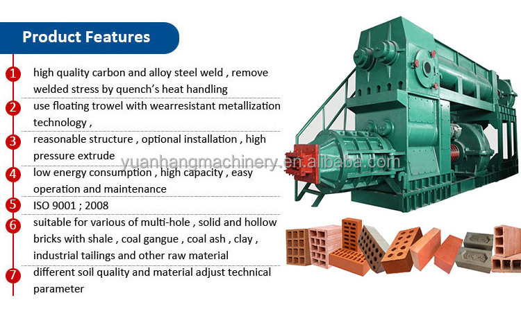 Hollow laterite brick burning red earth mud clay brick Extruder molds wall tile Automatic Brick making machine production line