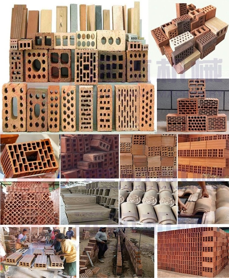 Hollow laterite brick burning red earth mud clay brick Extruder molds wall tile Automatic Brick making machine production line