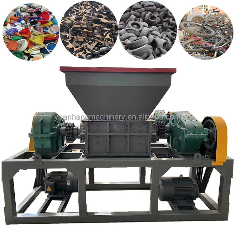 Industrial Crusher double two shaft pallet plastic bottle shredder cardboard shredding plastic shredder scrap metal shredder