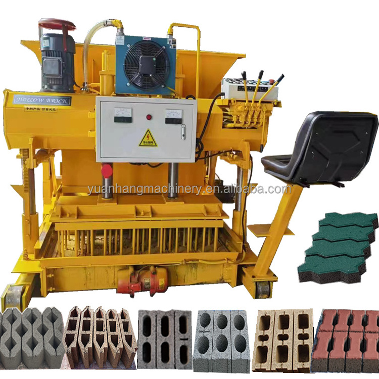 Mobile paving hollow concrete cement sand block maker Automatic Walking road bricks making machine lowest price