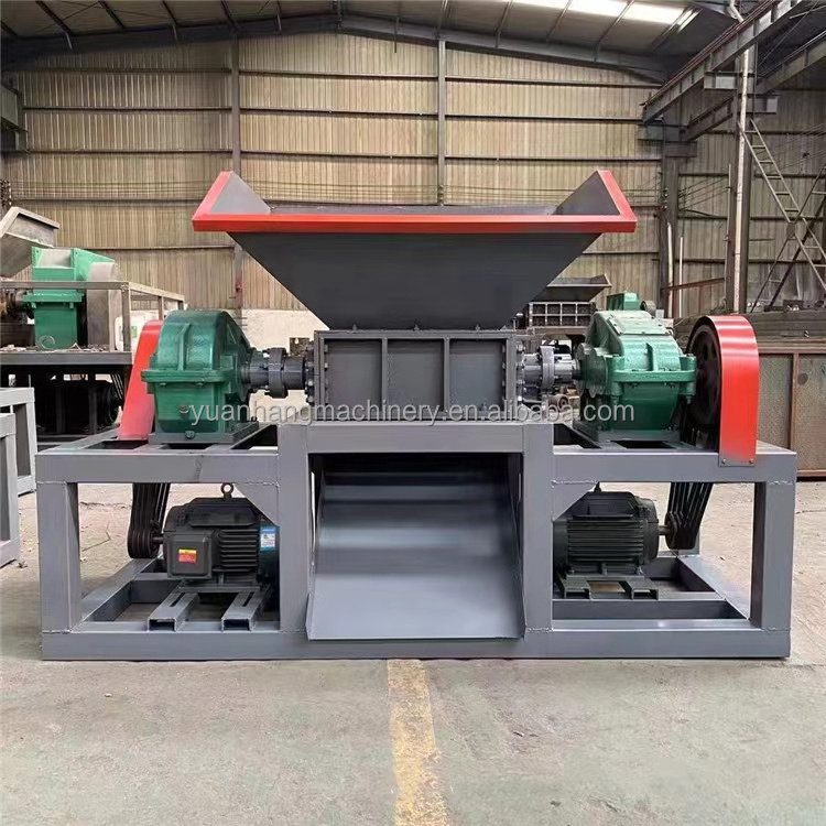 Industrial Crusher double two shaft pallet plastic bottle shredder cardboard shredding plastic shredder scrap metal shredder