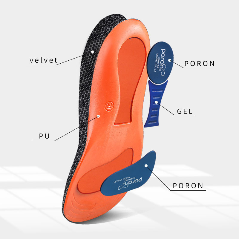 Arch Support Sports Insole Flat Foot Orthopedic Shoe Insert Full Pad Cut to Size Poron Shock Absorption Insert