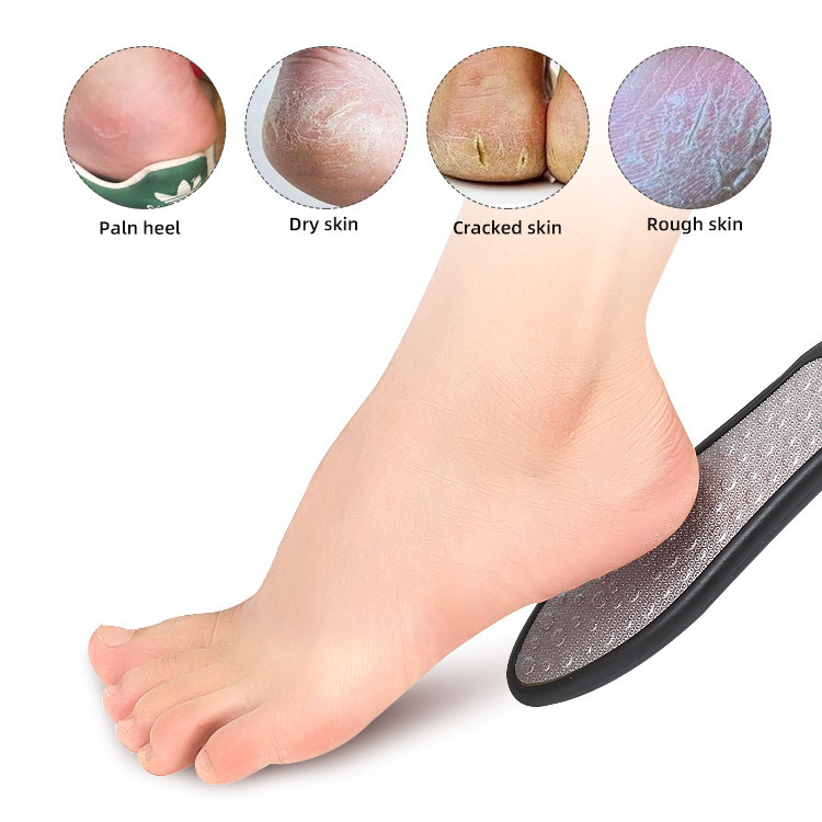 Foot Care Stainless Steel Foot Scrubber Feet Pedicure Calluses Remover Double Side Heel Grater