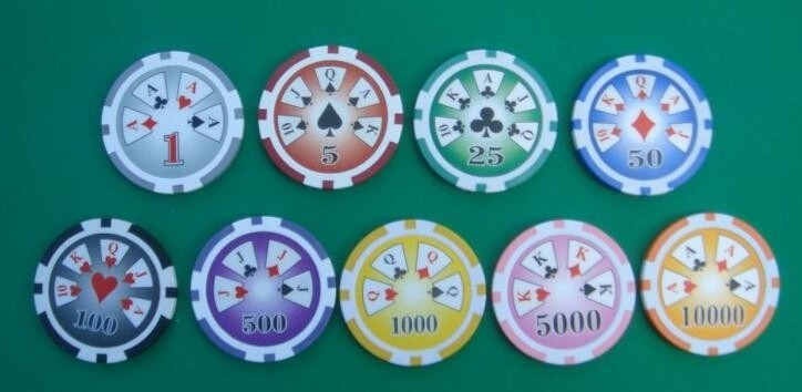 11.5g Poker Chips With Stickers On Both Sides