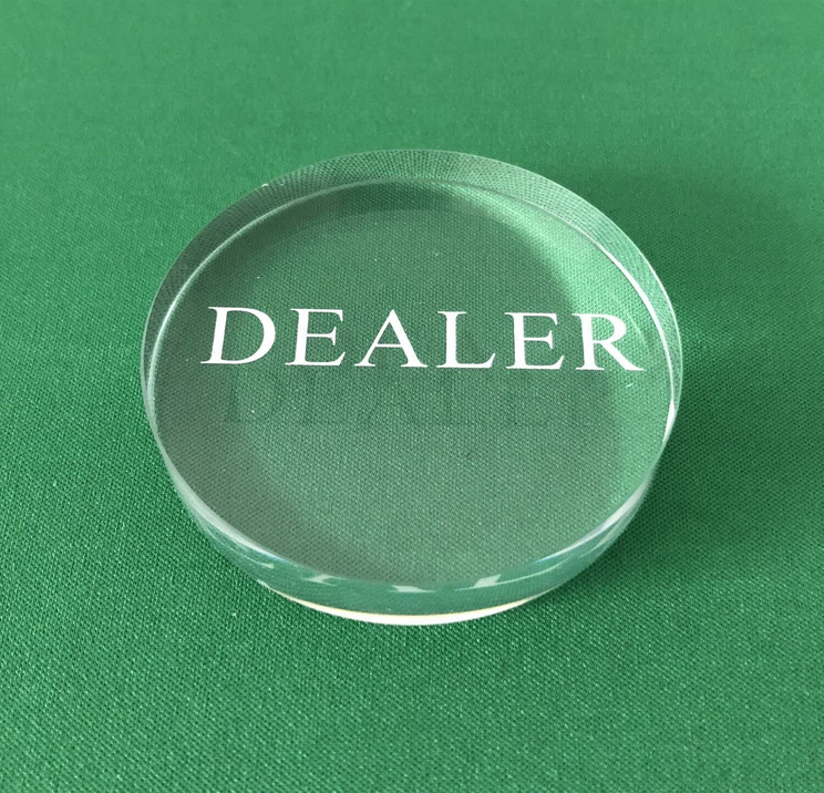 Transparent Glass Casino Dealer Buttons Poker Dealer Buttons Chips