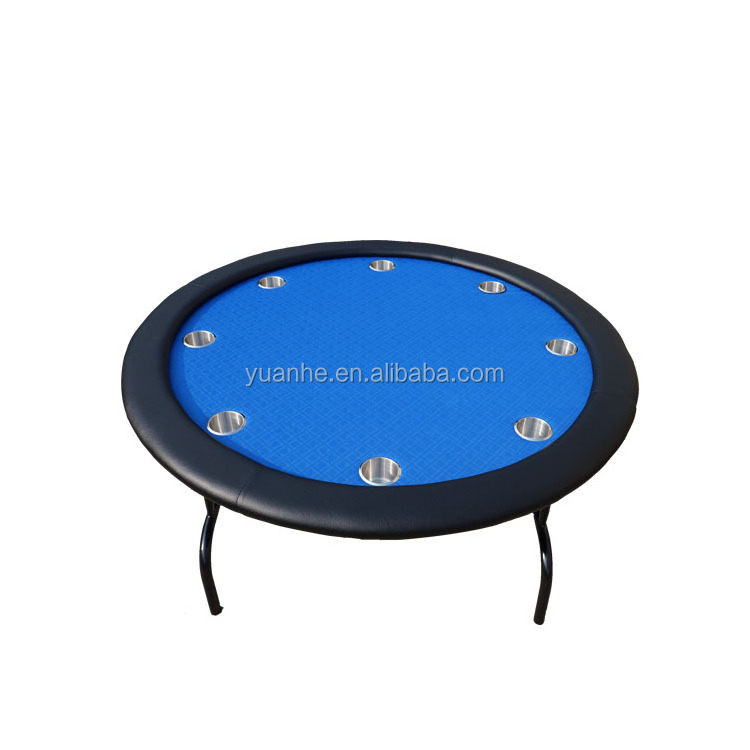 Wholesale high quality 48 inch round poker card table with 8 stainless steel cup holders and speed cloth