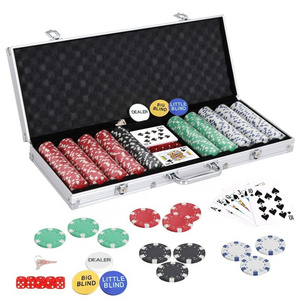 500 Casino Chip Texas Hold'em Style Poker Chip  Aluminum Case Set