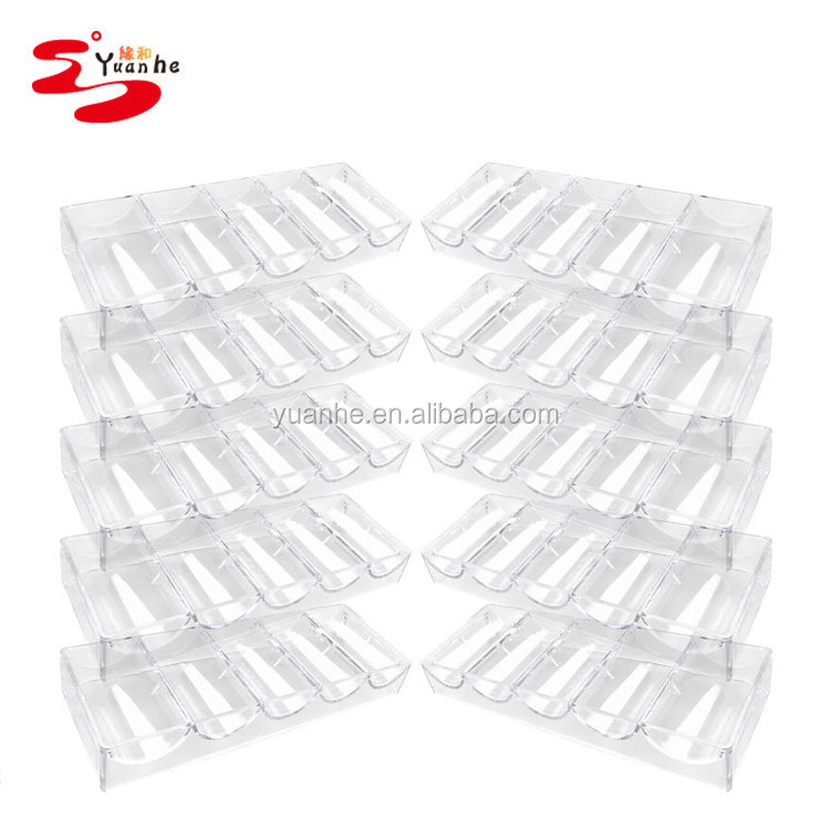 100 PCS Clear Acrylic Poker Chip Trays/Rack