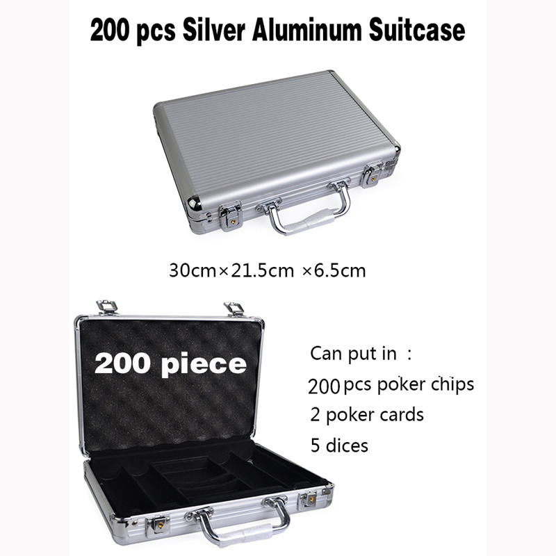 200/300/500 3 Size Metal Aluminum Poker Chip Carrier Case